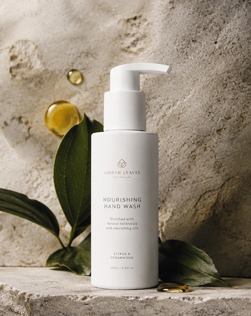 Pump dispenser with botanical drops