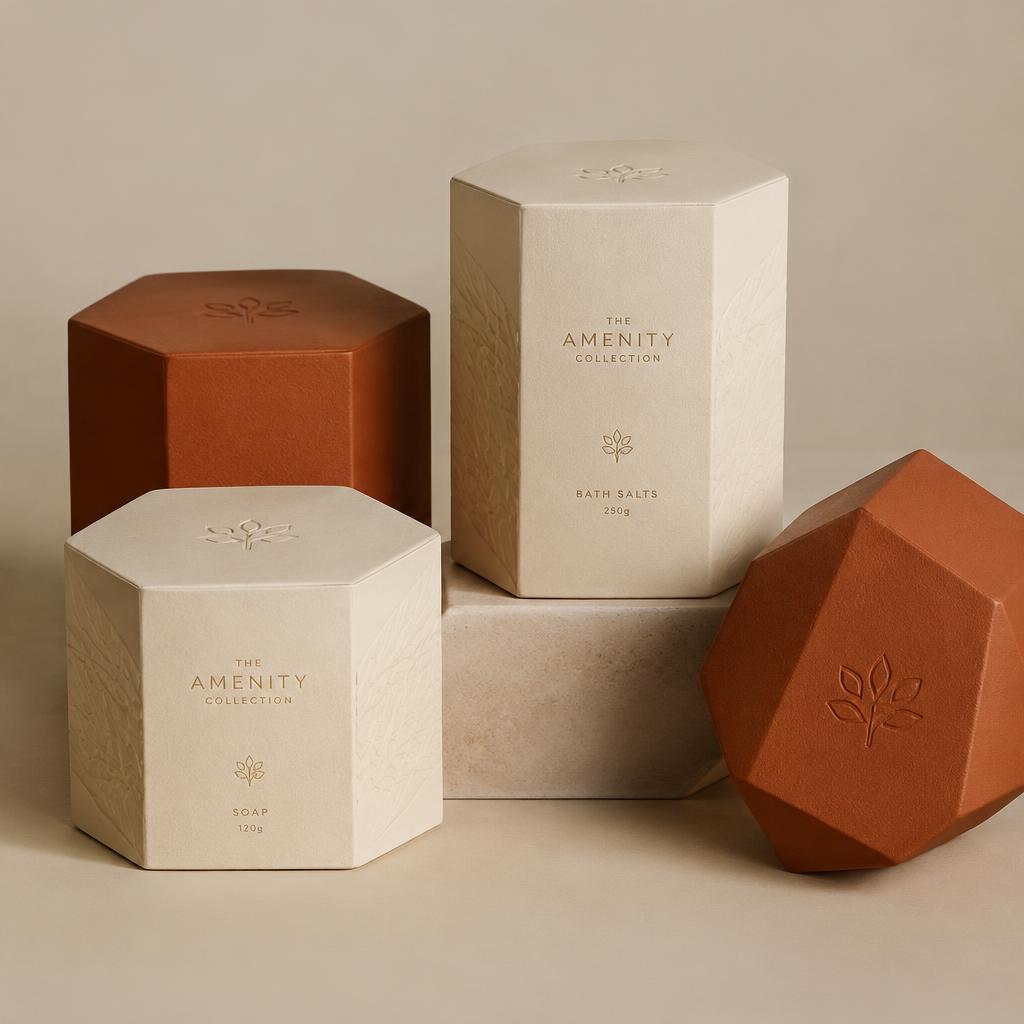 Hexagonal amenity packaging